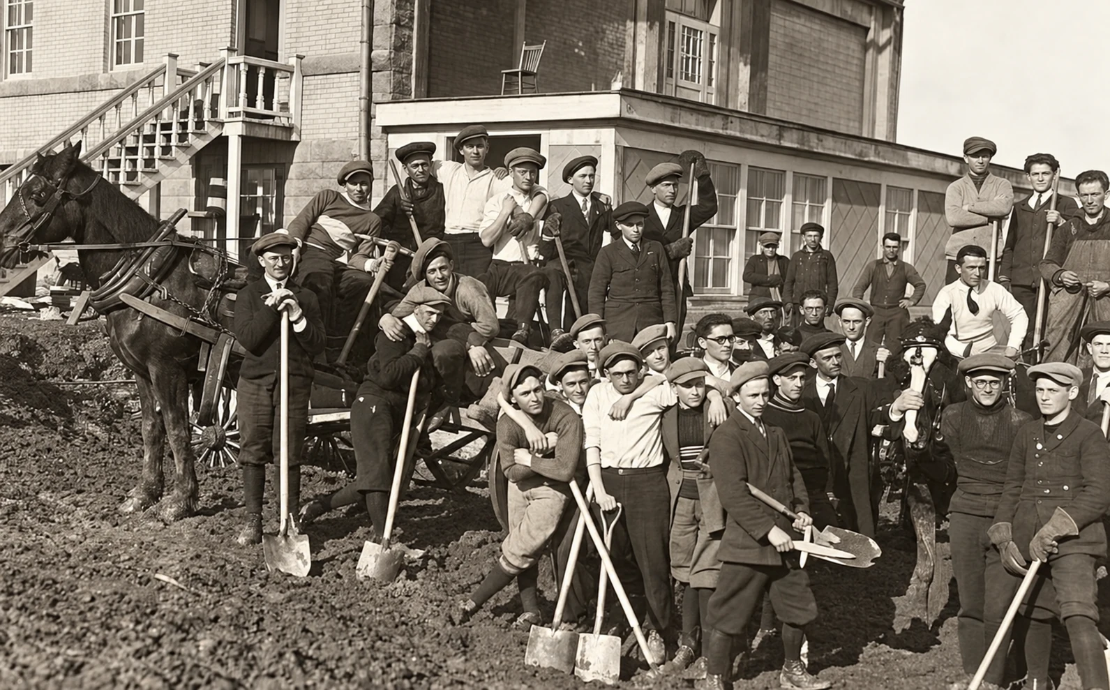 El tercer colegio en construcción en 1924