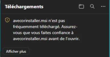 Edge segnala un download poco frequente — esempio di Ave Cor.