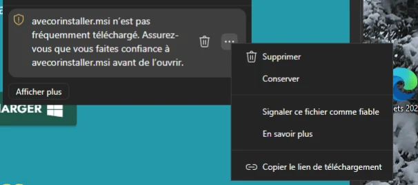 1. Apri il menu del file nell’elenco dei download.