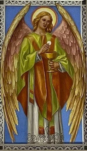 Angel holding a ciborium