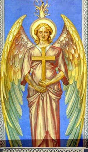 Angel carrying a cross