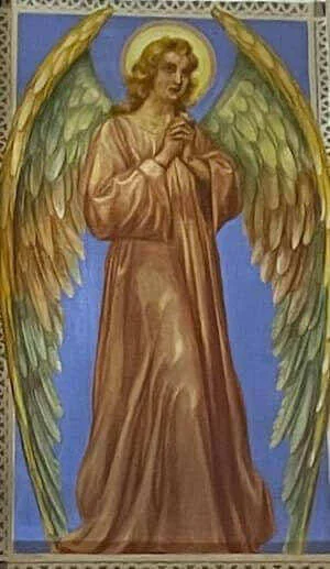 Angel praying with hands clasped