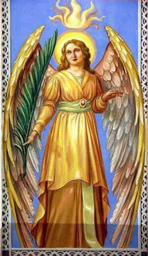 Angel holding a palm branch