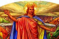 Cristo Re a braccia aperte in un affresco di Nincheri